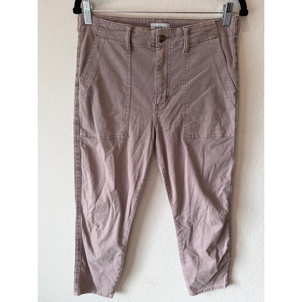 Pistola Women Mauve Pink Utility Cargo Pants Cropped Tapered Size 29